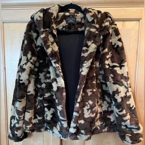 Camo Faux Fur Jacket